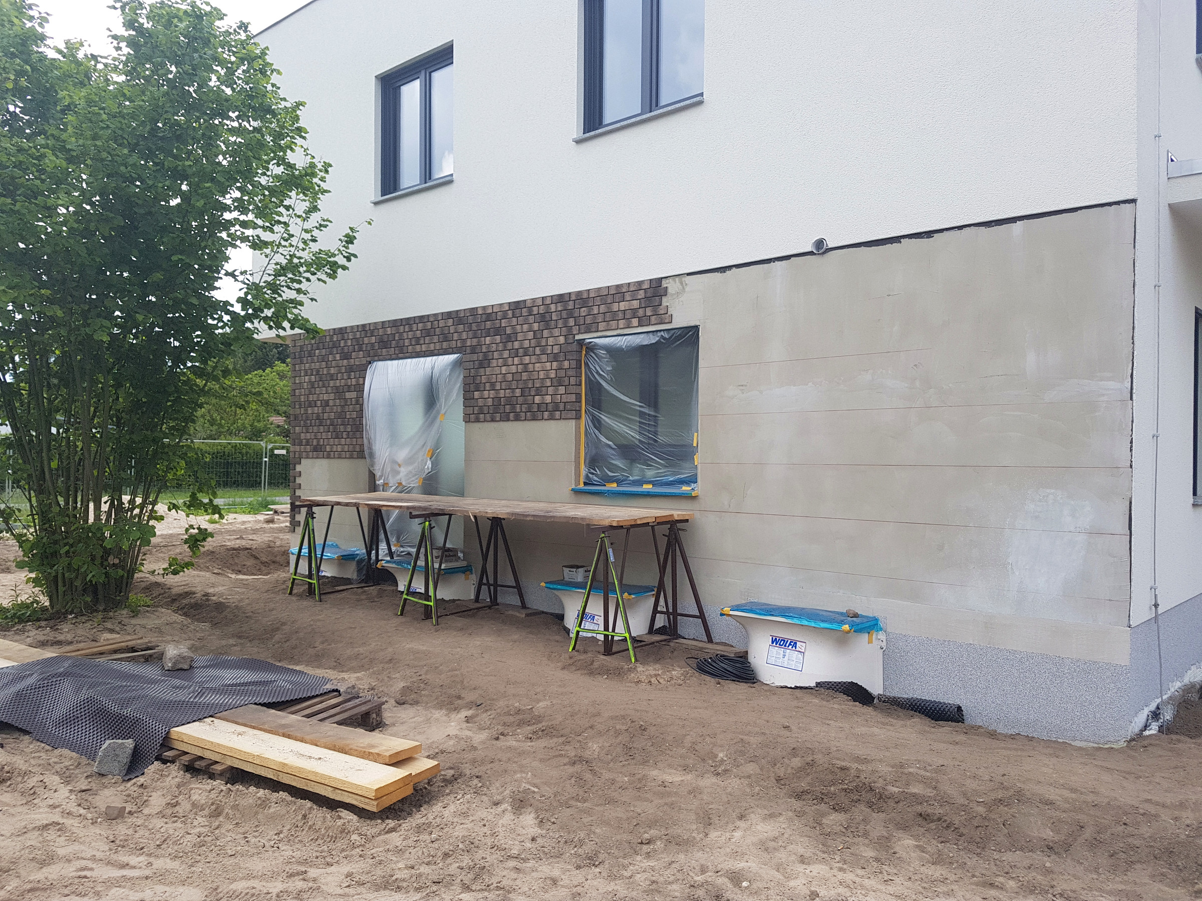 Fassade mit Klinkerriemchen - Detailansicht 2